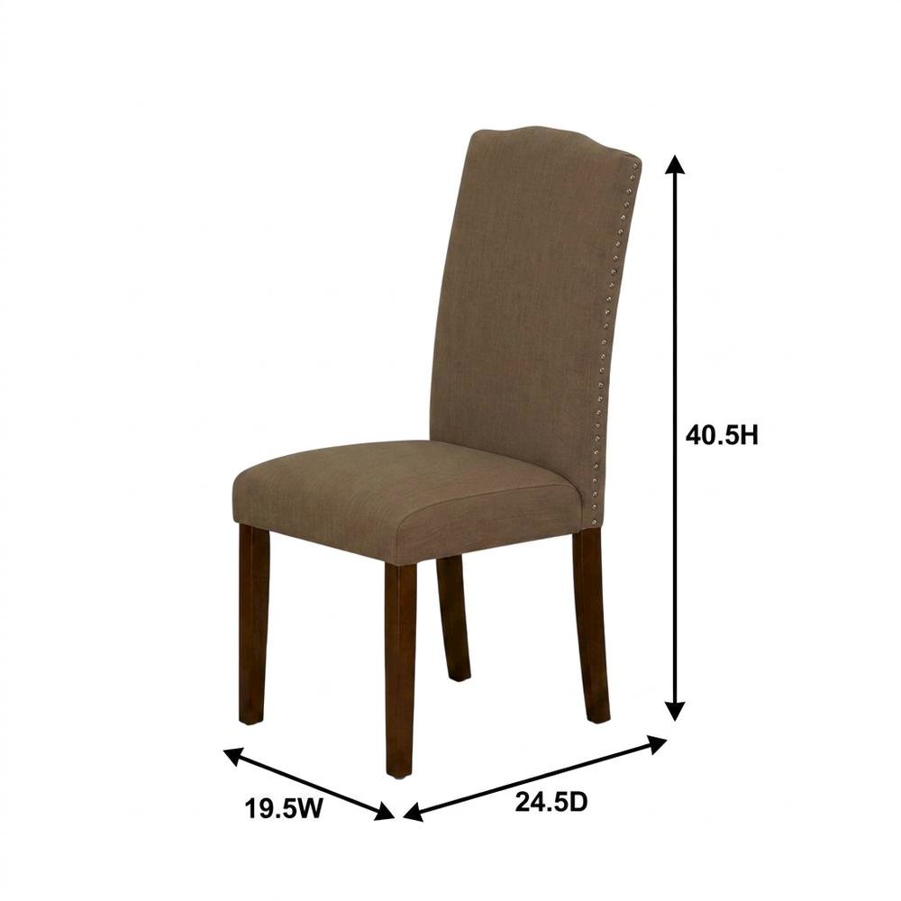 Upholstered Parsons Dining Chair with Wood Frame for Dining Room, Mahogany, Set of 2. Picture 6