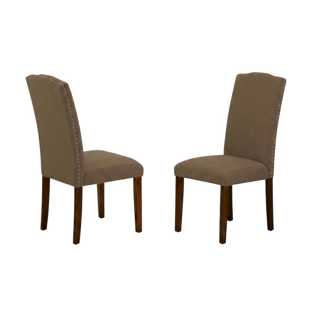 Upholstered Parsons Dining Chair with Wood Frame for Dining Room, Mahogany, Set of 2. Picture 5