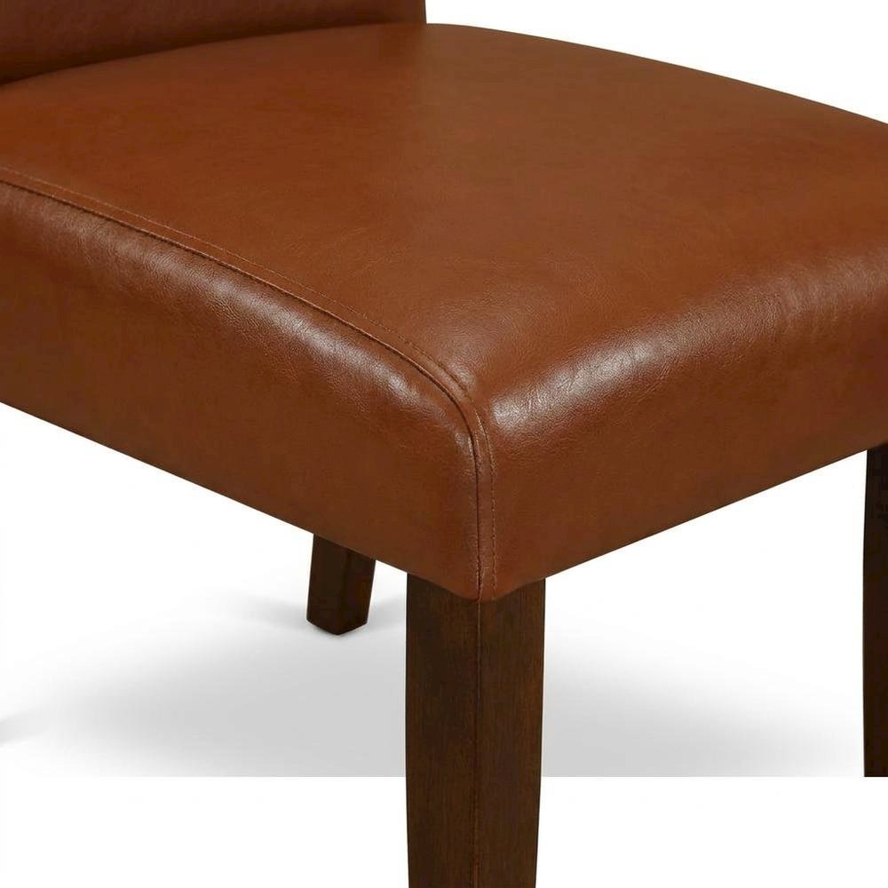 Upholstered Parsons Dining Chair with High Back, Mahogany, Set of 2. Picture 8
