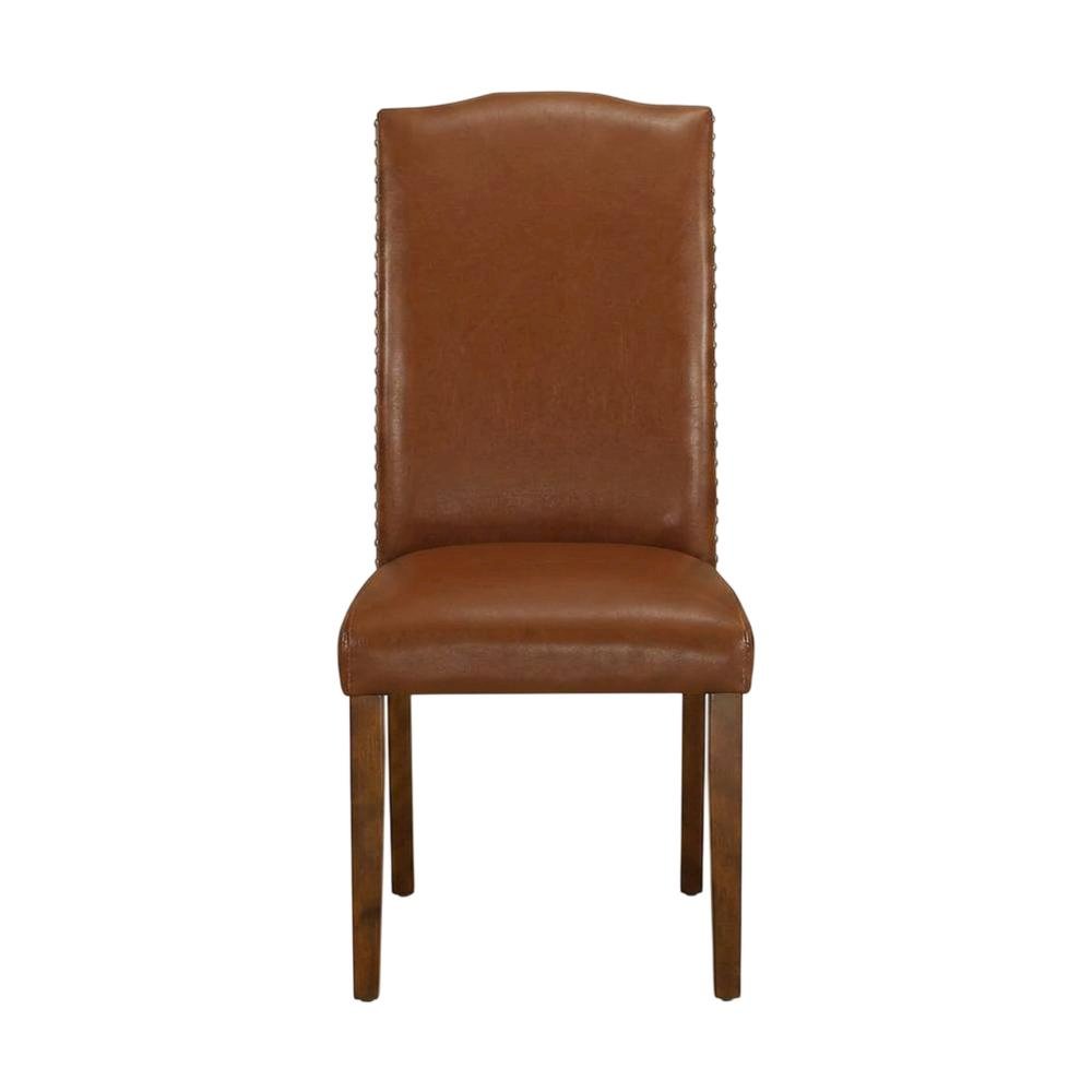 Upholstered Parsons Dining Chair with High Back, Mahogany, Set of 2. Picture 2