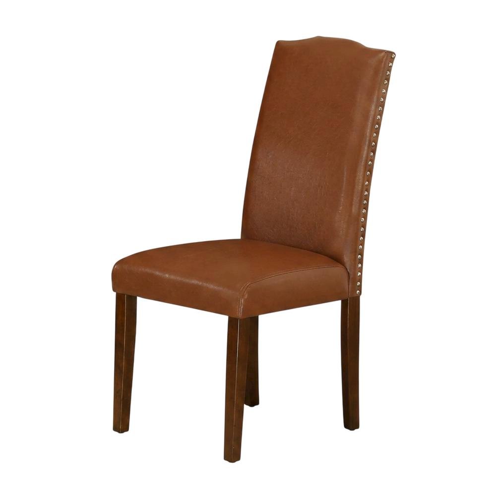 Upholstered Parsons Dining Chair with High Back, Mahogany, Set of 2. Picture 5