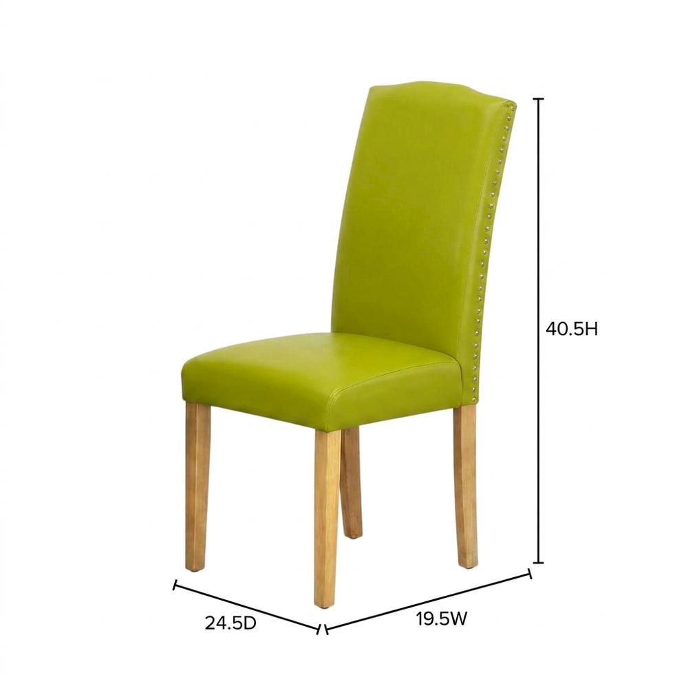 Parsons Dining Chair with High Back, Upholstered for Dining Room, Oak, Set of 2. Picture 6