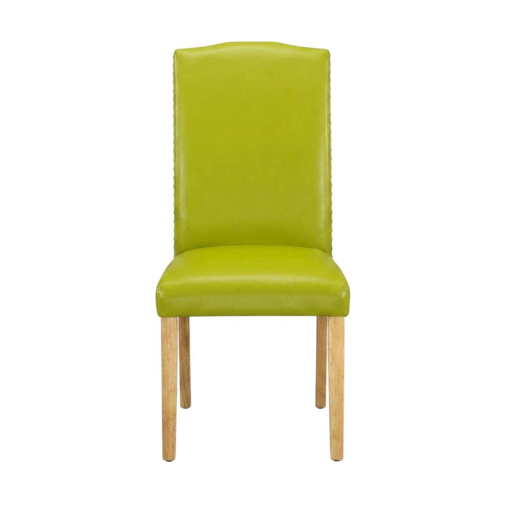 Parsons Dining Chair with High Back, Upholstered for Dining Room, Oak, Set of 2. Picture 2