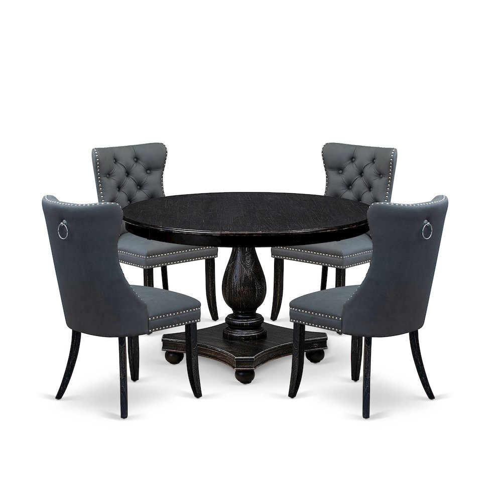 5-Piece Dining Set In Platinum Gray Color. Picture 1
