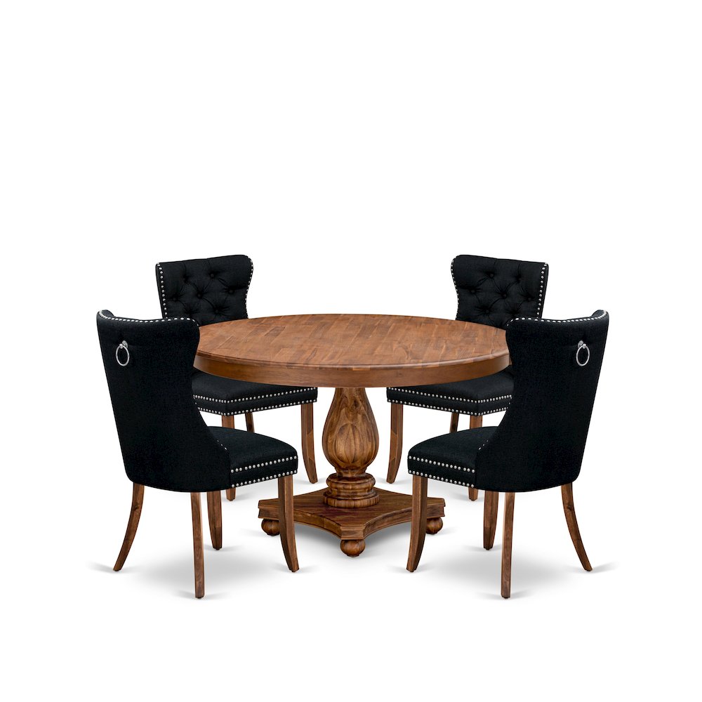 5-Piece Dining Table Set In Black Color. Picture 1