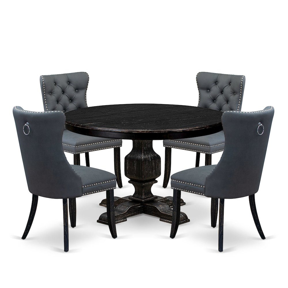5-Piece Dining Room Set In Platinum Gray Color. Picture 1