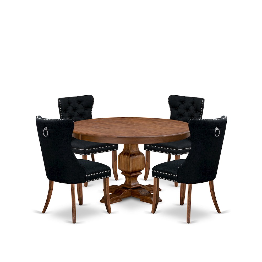 5-Piece Modern Dining Set In Black Color. Picture 1