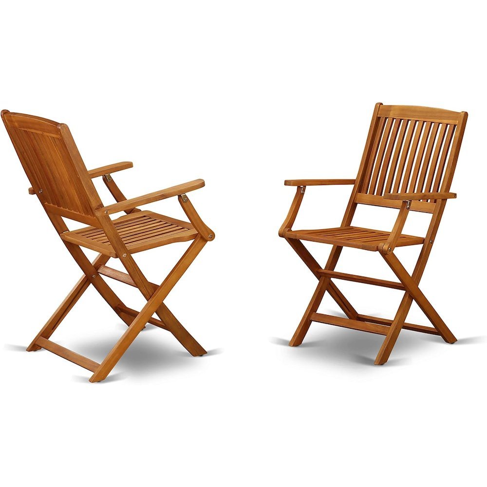 Wooden Patio Set Oil-Finish with Dining Table and 8 Chairs. Picture 8
