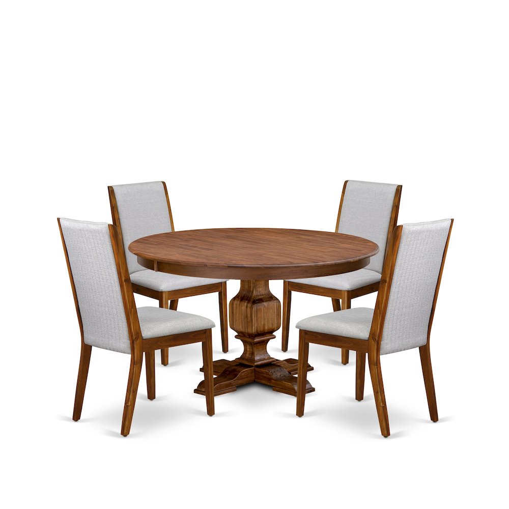 5-Pc Dining Room Table Set Consist Of A Kitchen Table, 4 Grey Parsons Chairs. Picture 1