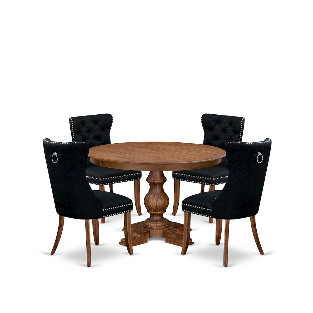 5-Piece Dining Room Set In Black Color. Picture 1