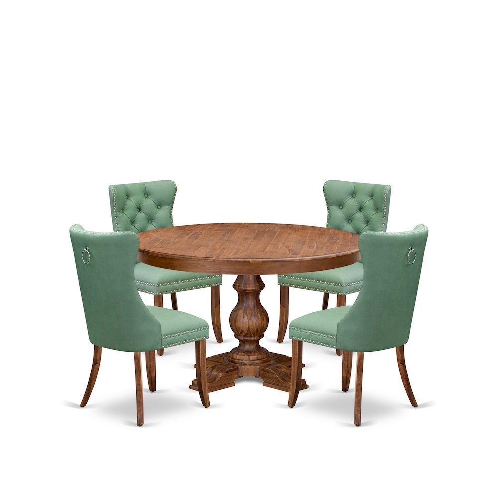 5-Piece Modern Dining Set Include A Dining Table And 4 Willow Green Chairs. Picture 1