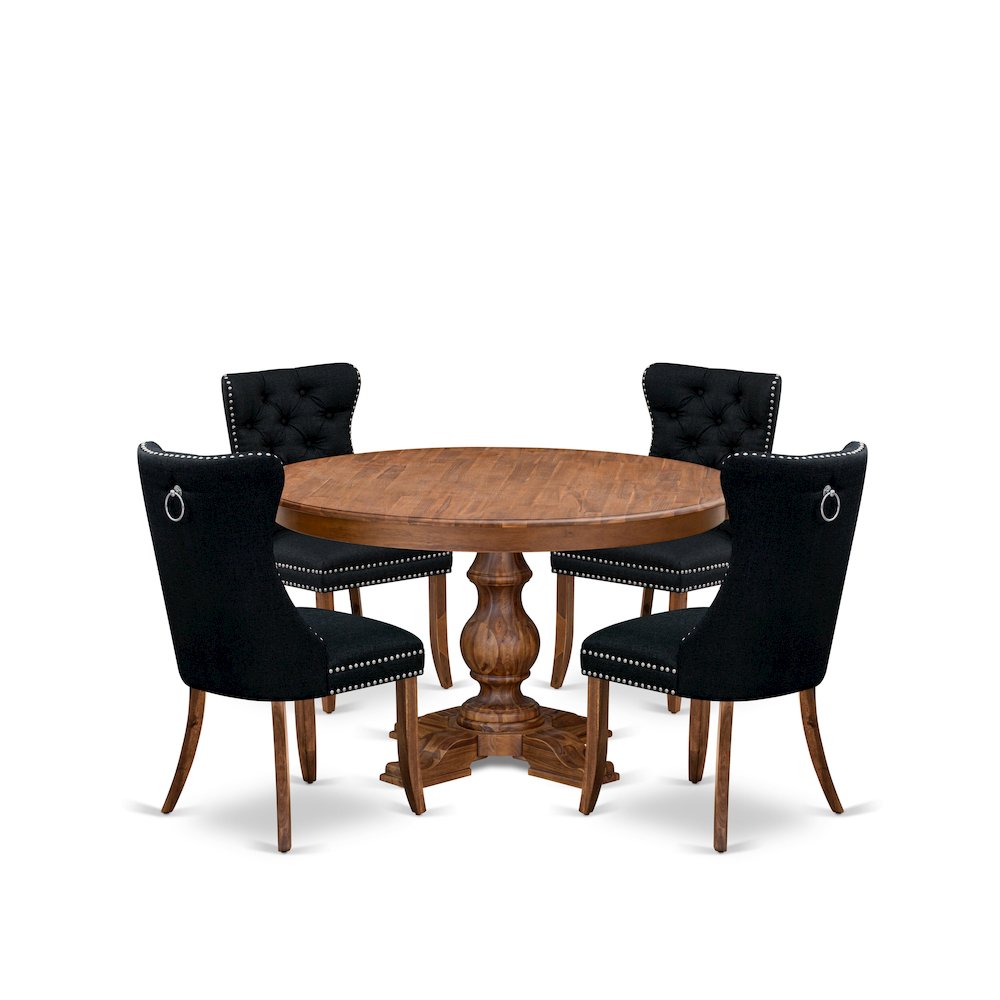 5-Piece Kitchen Table Set In Black Color. Picture 1