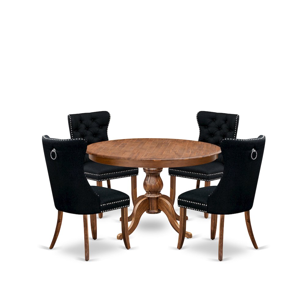 5-Piece Modern Dining Set In Black Color. Picture 1