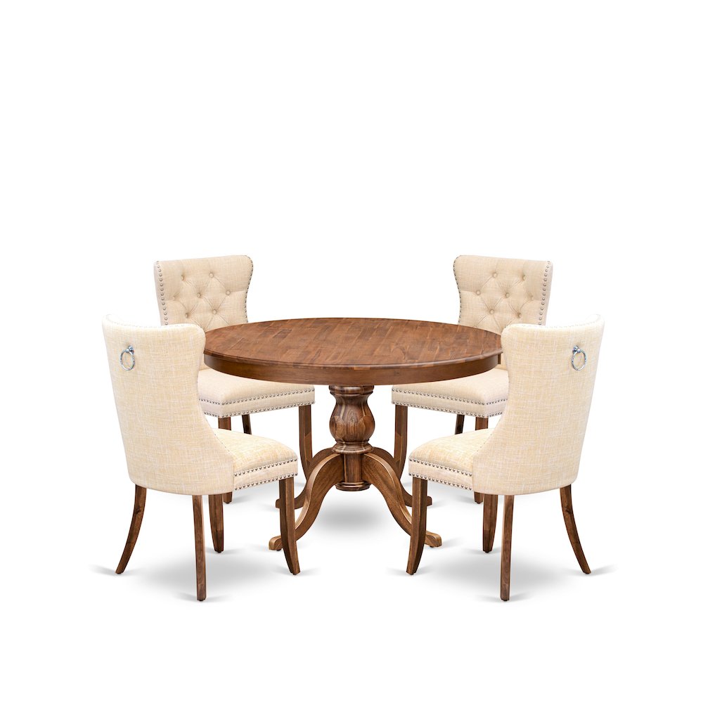 5-Piece Dining Table Set In Light Beige Color. Picture 1