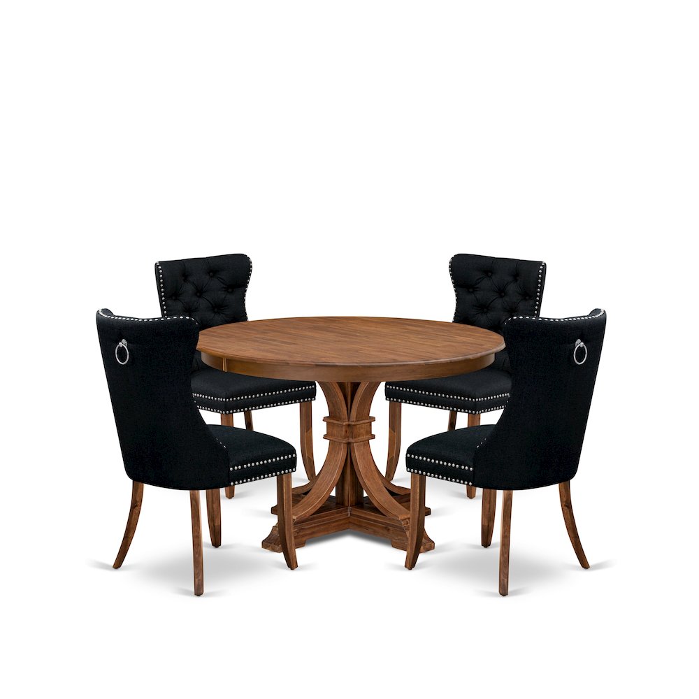 5-Piece Dining Room Set In Black Color. Picture 1