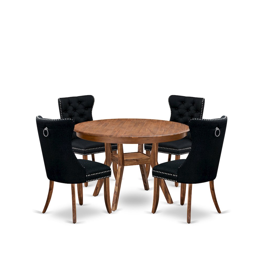 5-Piece Dining Table Set In Black Color. Picture 1