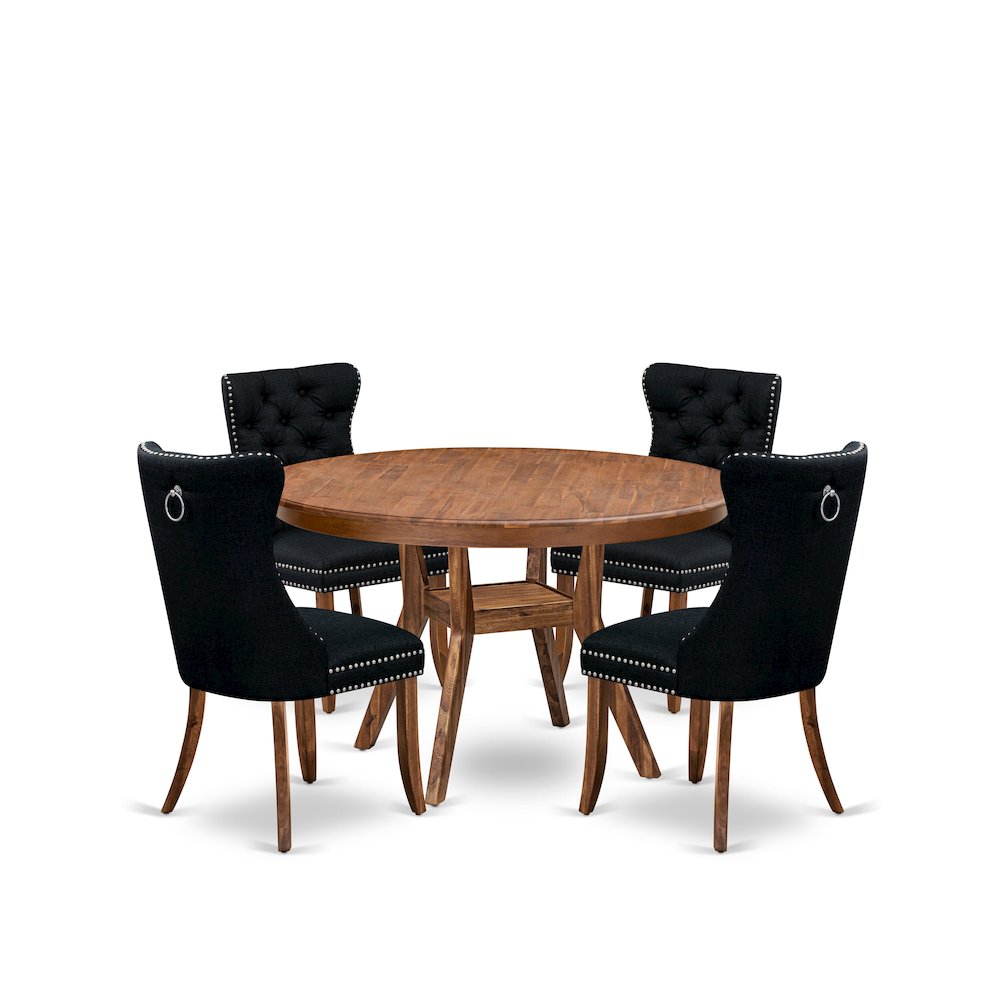 5-Piece Dining Set In Black Color. Picture 1