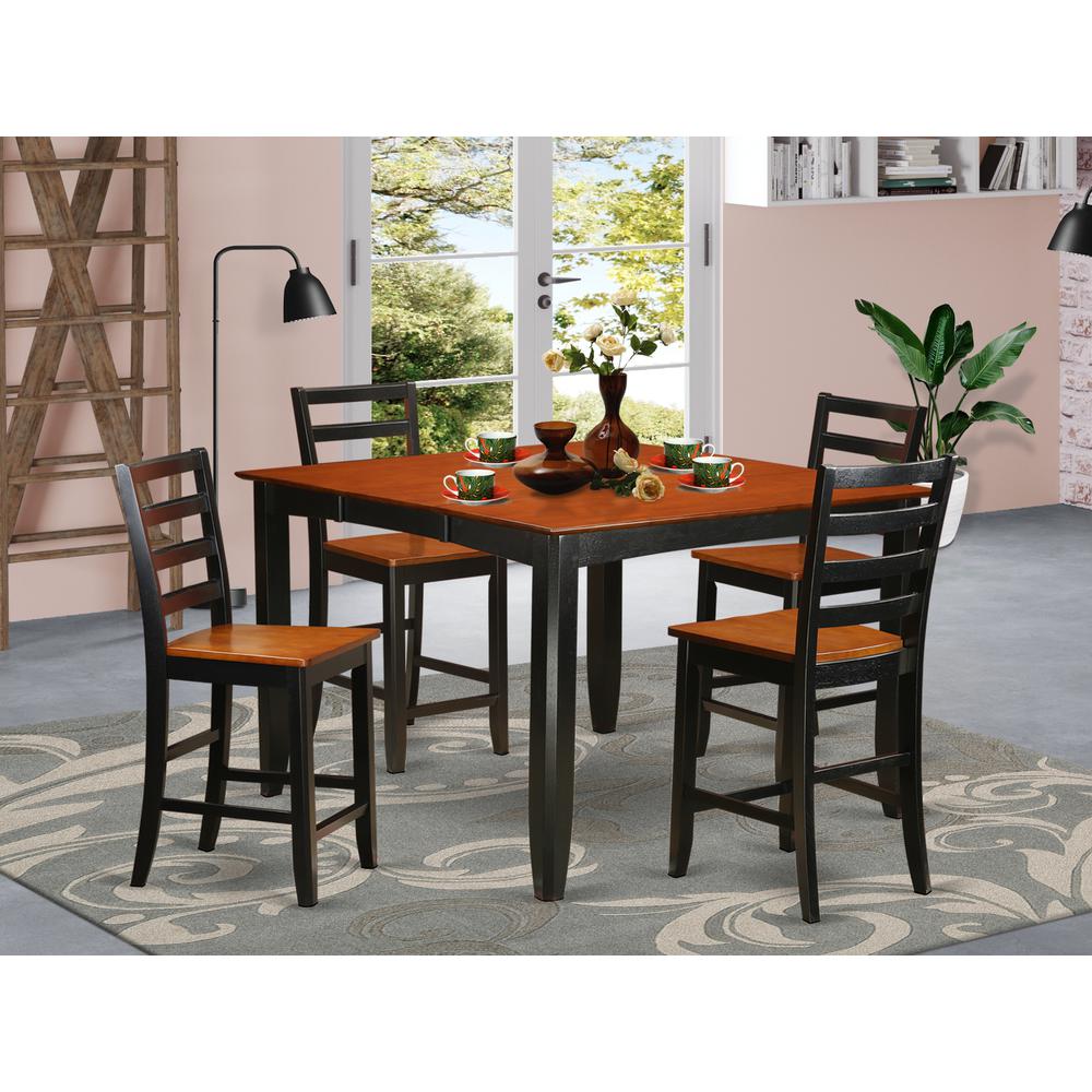 5  PC  counter  height  Dining  set-  Square  Counter  height  Table  and  4  Dining  Chairs. Picture 4