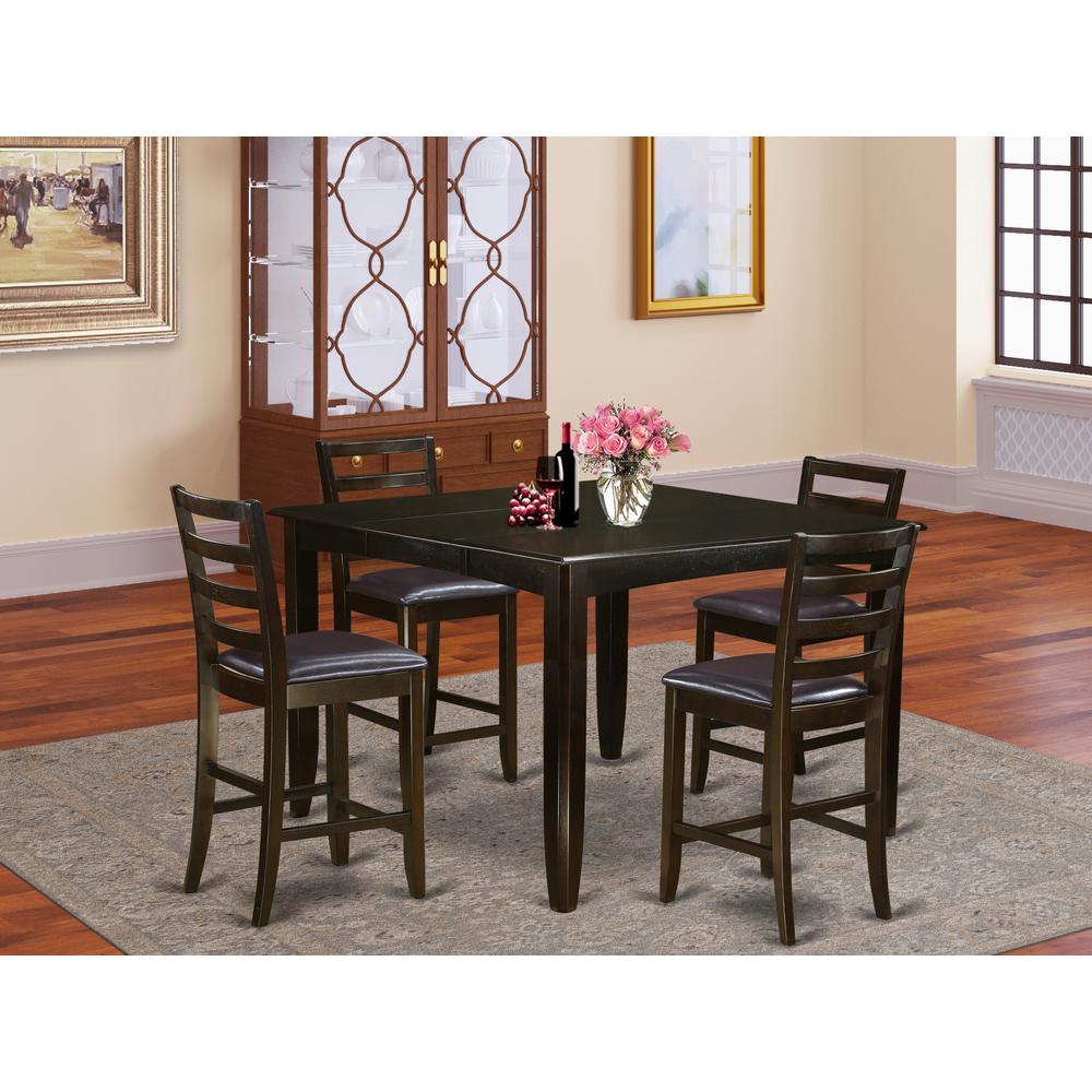 5  PC  Counter  height  Table  set-  Table  and  4  Leather  Stools. Picture 4