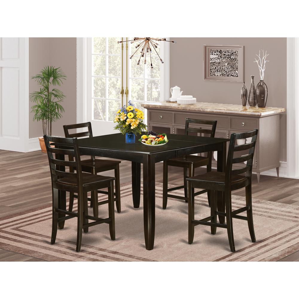 5  PC  pub  Table  set-  Square  Table  and  4  Kitchen  counter  Chairs. Picture 4