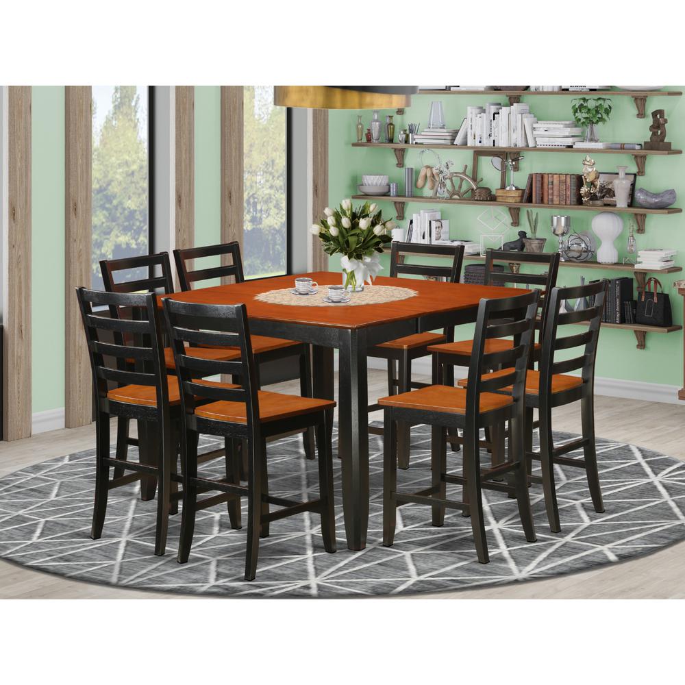 9  Pc  pub  Table  set-  Square  Counter  height  Table  and  8  Dining  Chairs. Picture 4