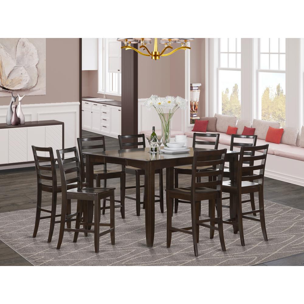 9  Pc  counter  height  set-  Square  Table  and  8  counter  height  Chairs. Picture 4