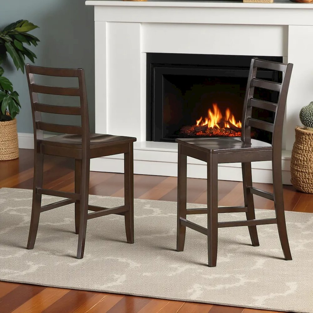Elegant 9-Piece Square Dining Table Set for 8 with Counter Chairs. Picture 5