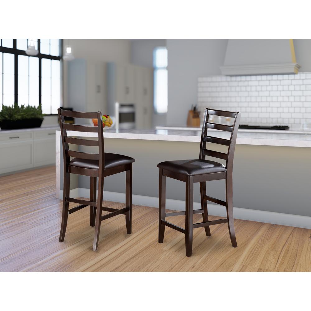 Fairwinds  Faux  Leather  Upholstered  Seat  Stool  with  lader  back,  Set  of  2. Picture 2