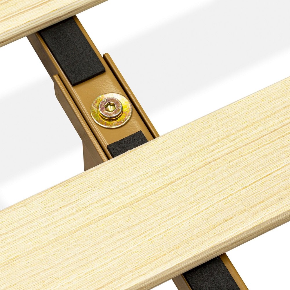 Full Size Platform Bed Frame with 4 Legs and 2 Extra Center Legs - Oak Finish. Picture 7