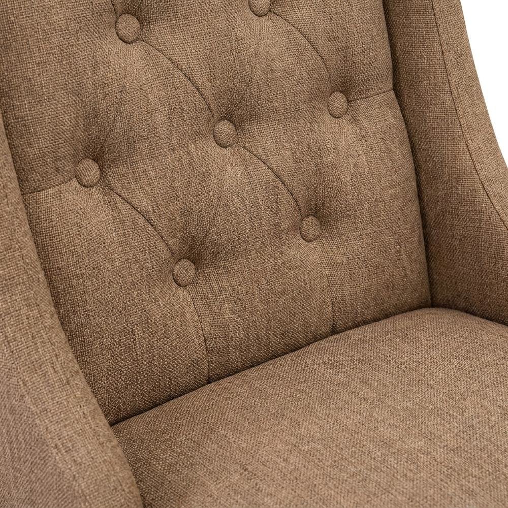 Linen-Upholstered Parsons Dining Chair with Button-Tufted Back, Set of 2. Picture 7