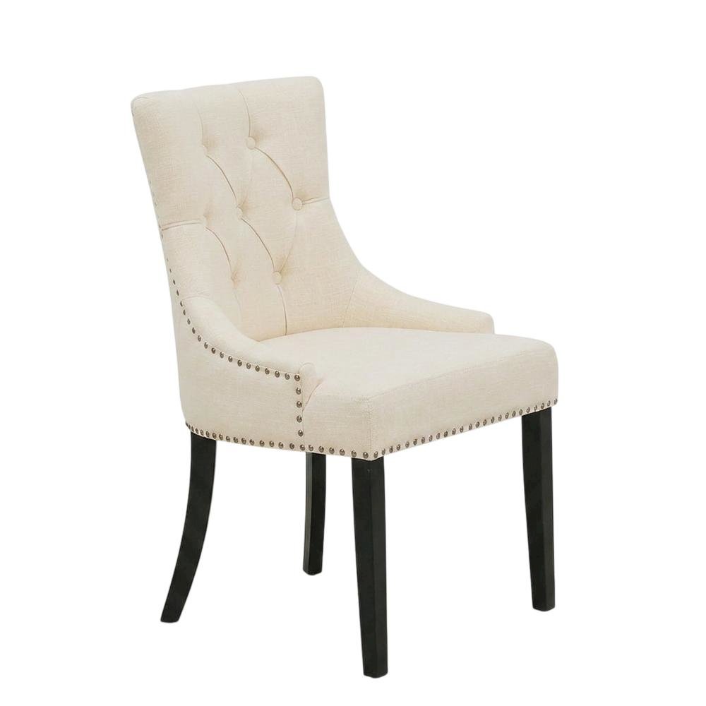 Linen-Upholstered Parson Dining Chairs with High Back for Dining Room, Set of 2. Picture 5