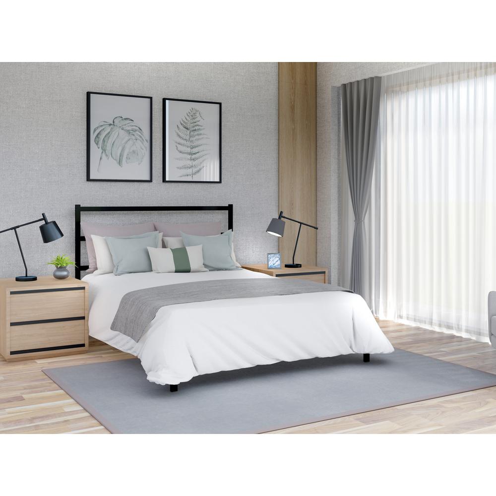 Fulton Queen Platform Bed with 5 Metal Legs - Magnificent Bed in Powder Coating Black Color. Picture 2
