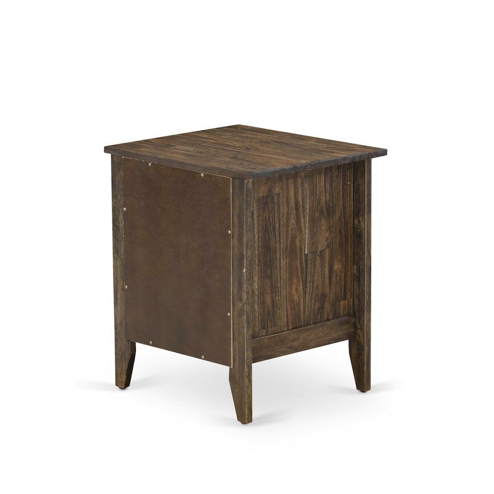 East West Furniture GA-07-ET Night stand For Bedroom with 1 Wooden Drawer, Stable and Sturdy Constructed - Distressed Jacobean Finish. Picture 5