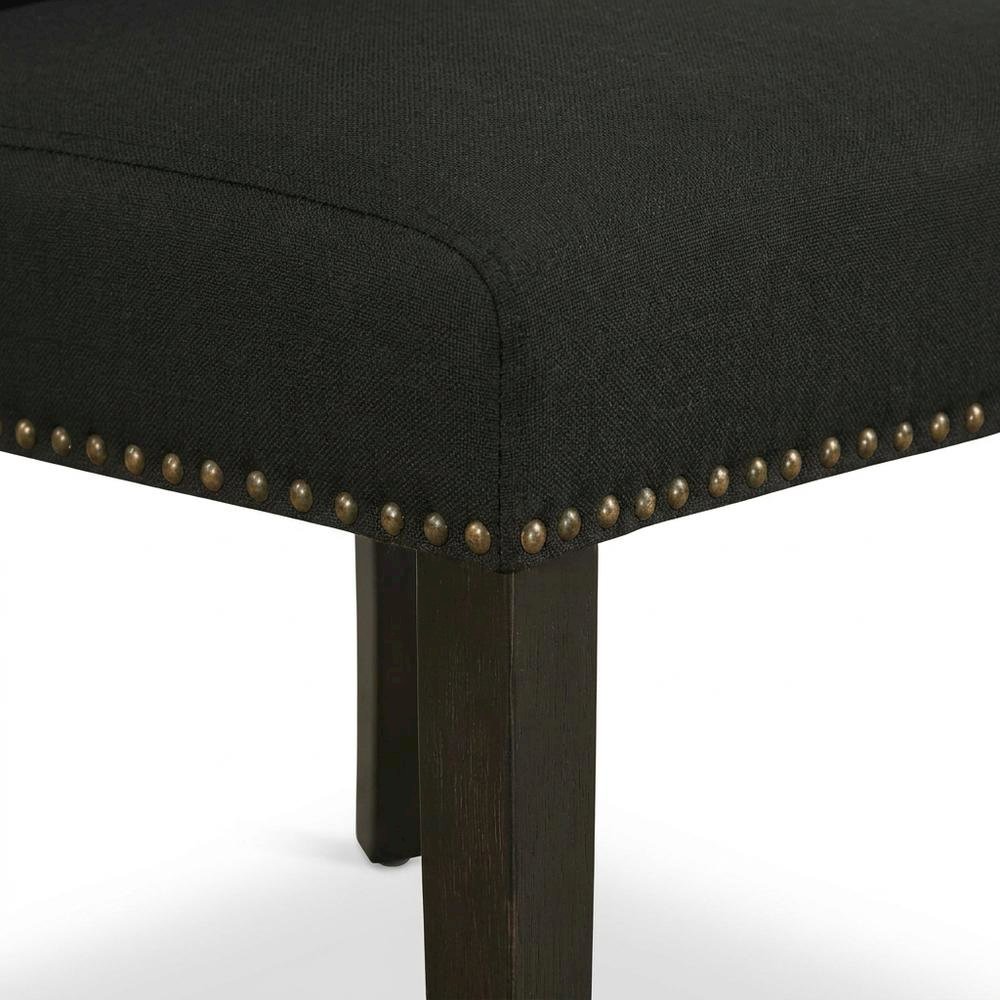 Wooden Parsons Dining Chair with Upholstered Seat for Dining Room, Black, Set of 2. Picture 8