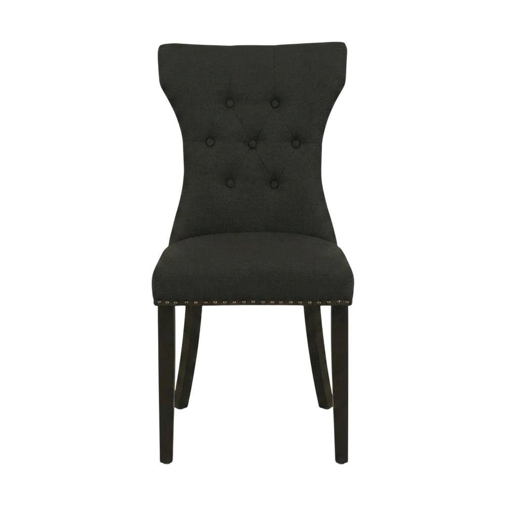 Wooden Parsons Dining Chair with Upholstered Seat for Dining Room, Black, Set of 2. Picture 2