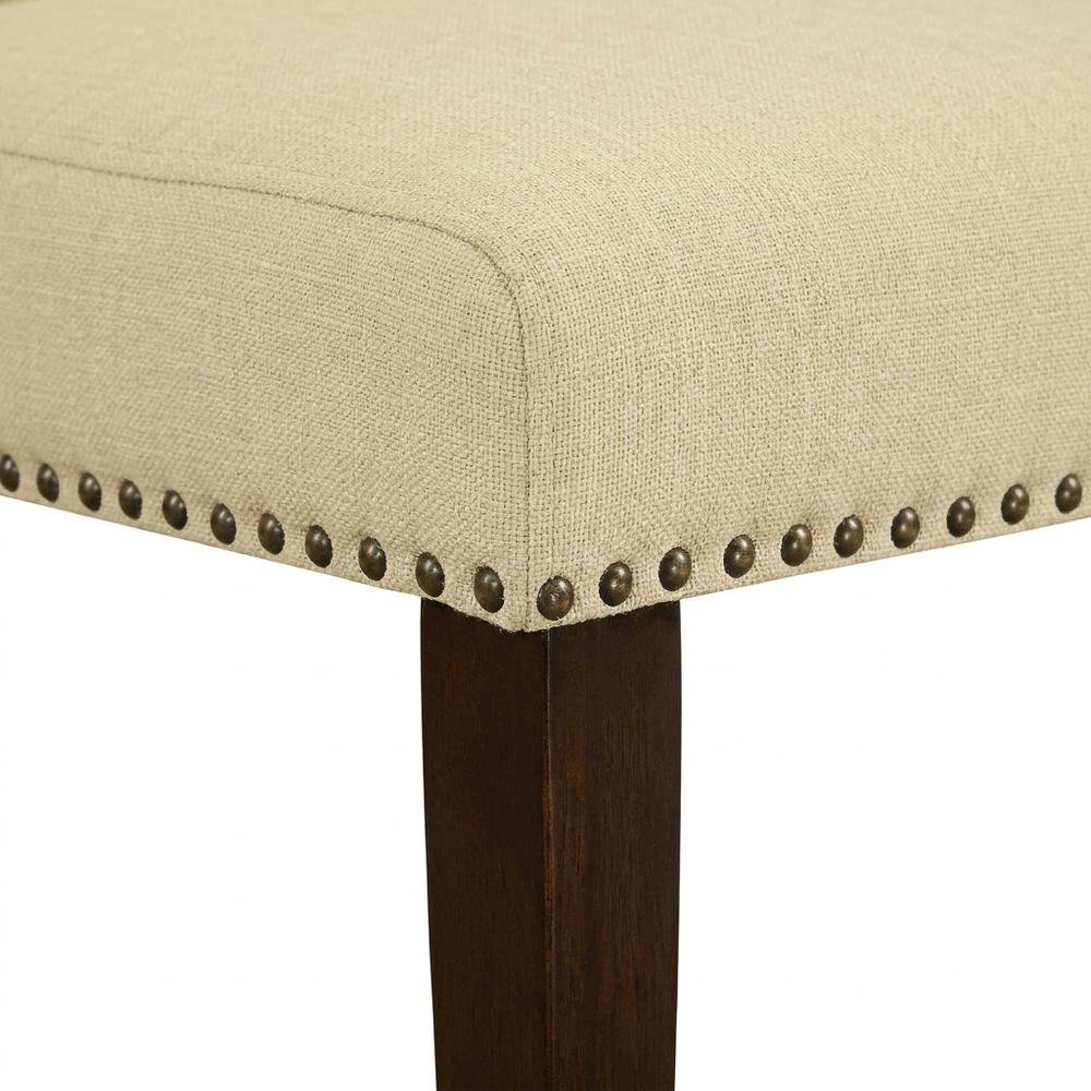 Upholstered Parsons Dining Chair for Kitchen and Dining Rooms, Mahogany, Set of 2. Picture 7