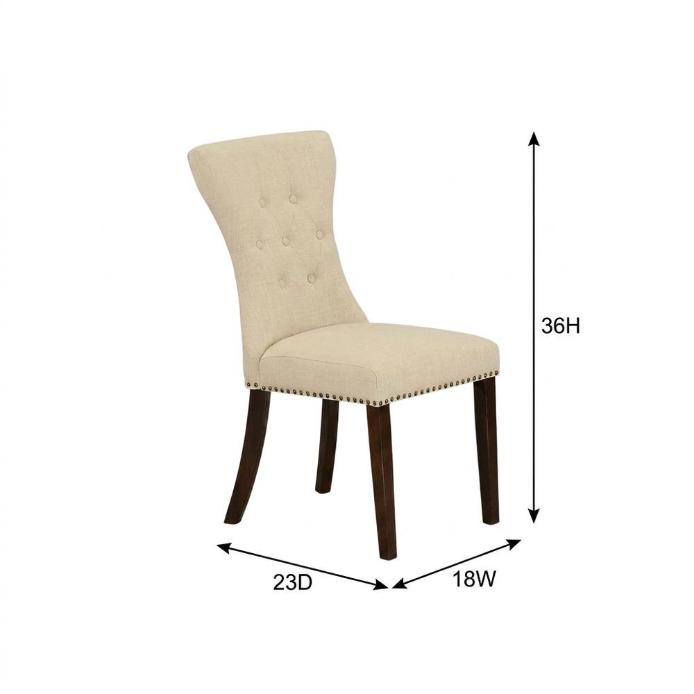 Upholstered Parsons Dining Chair for Kitchen and Dining Rooms, Mahogany, Set of 2. Picture 5
