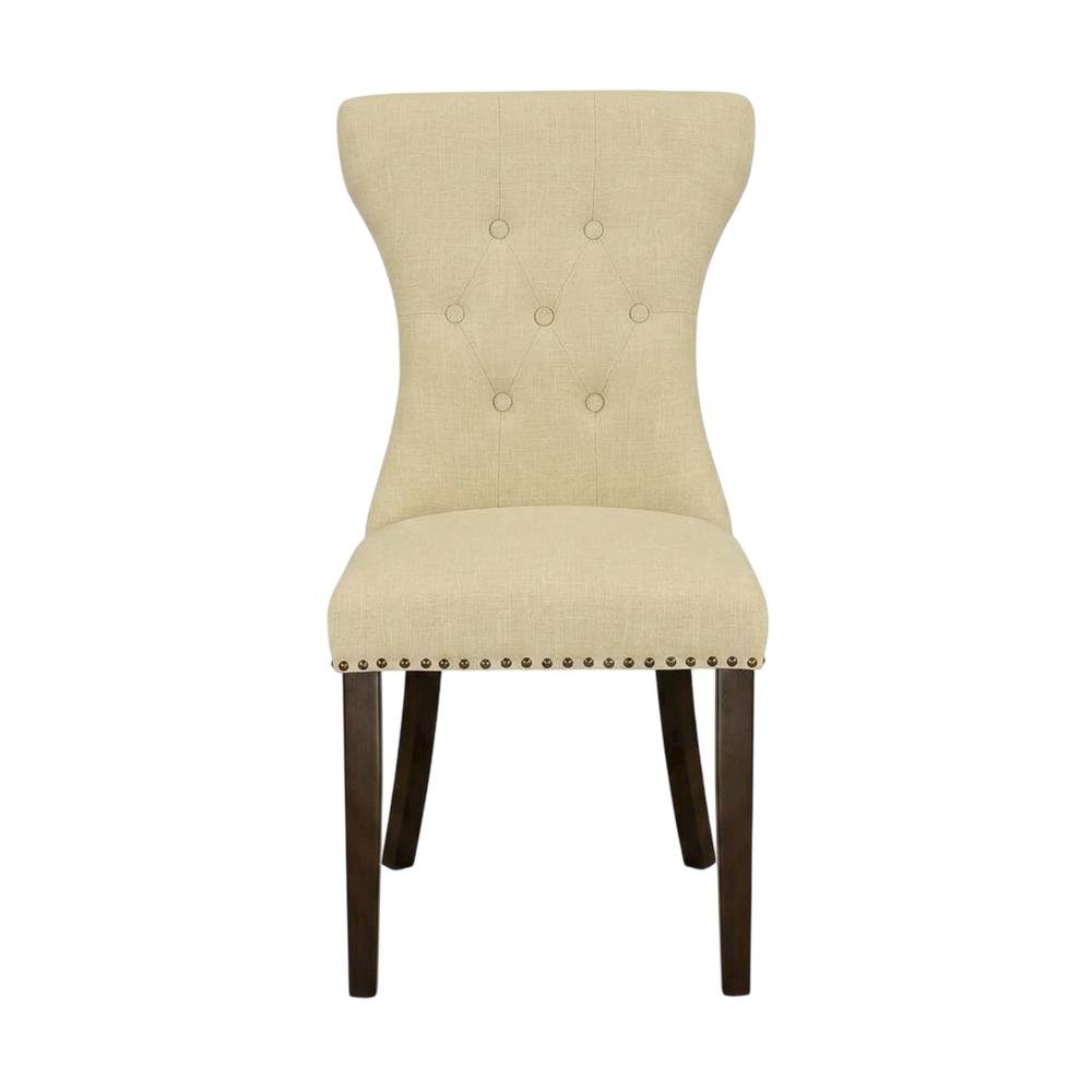 Upholstered Parsons Dining Chair for Kitchen and Dining Rooms, Mahogany, Set of 2. Picture 1