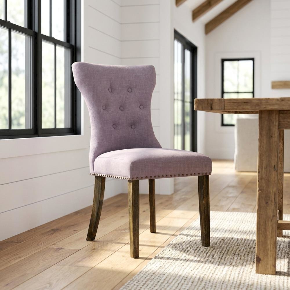 Fabric-Upholstered Parsons Dining Chair with High Back for Dining Room, Set of 2. Picture 3