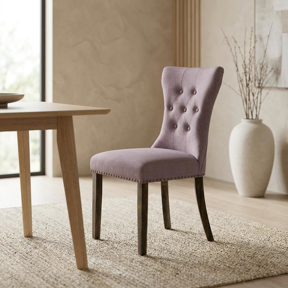 Fabric-Upholstered Parsons Dining Chair with High Back for Dining Room, Set of 2. Picture 4