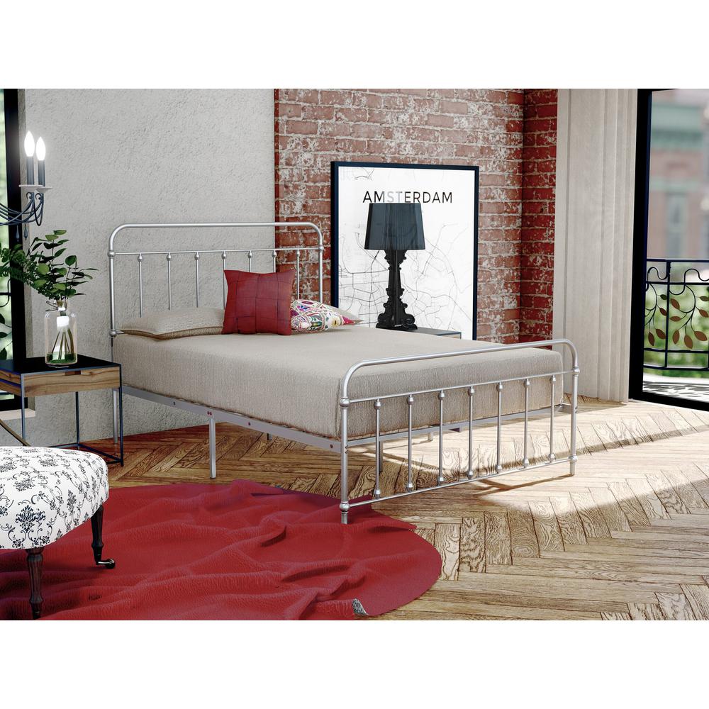Garland Full Bed Frame with 6 Metal Legs - Magnificent Bed Frame in Powder Coating Silver Color. Picture 2