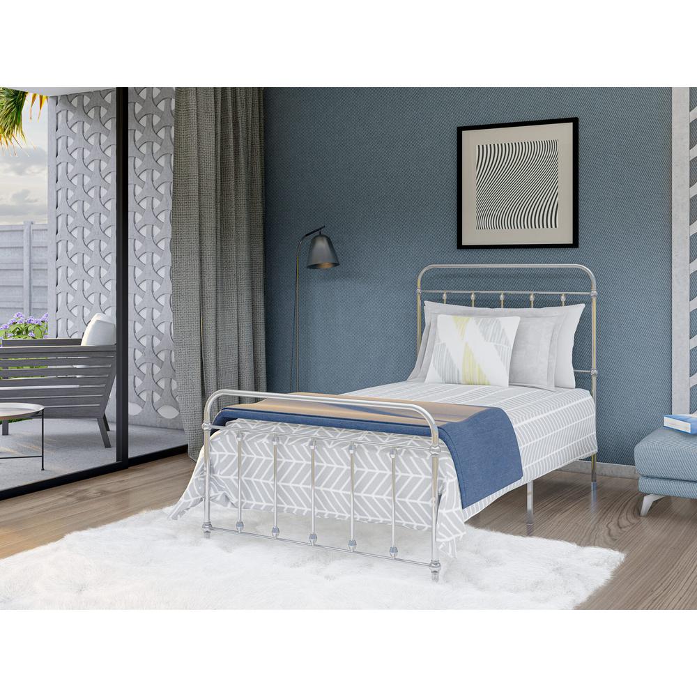 Garland Twin Bed Frame with 6 Metal Legs - Deluxe Bed Frame in Powder Coating Silver Color. Picture 2