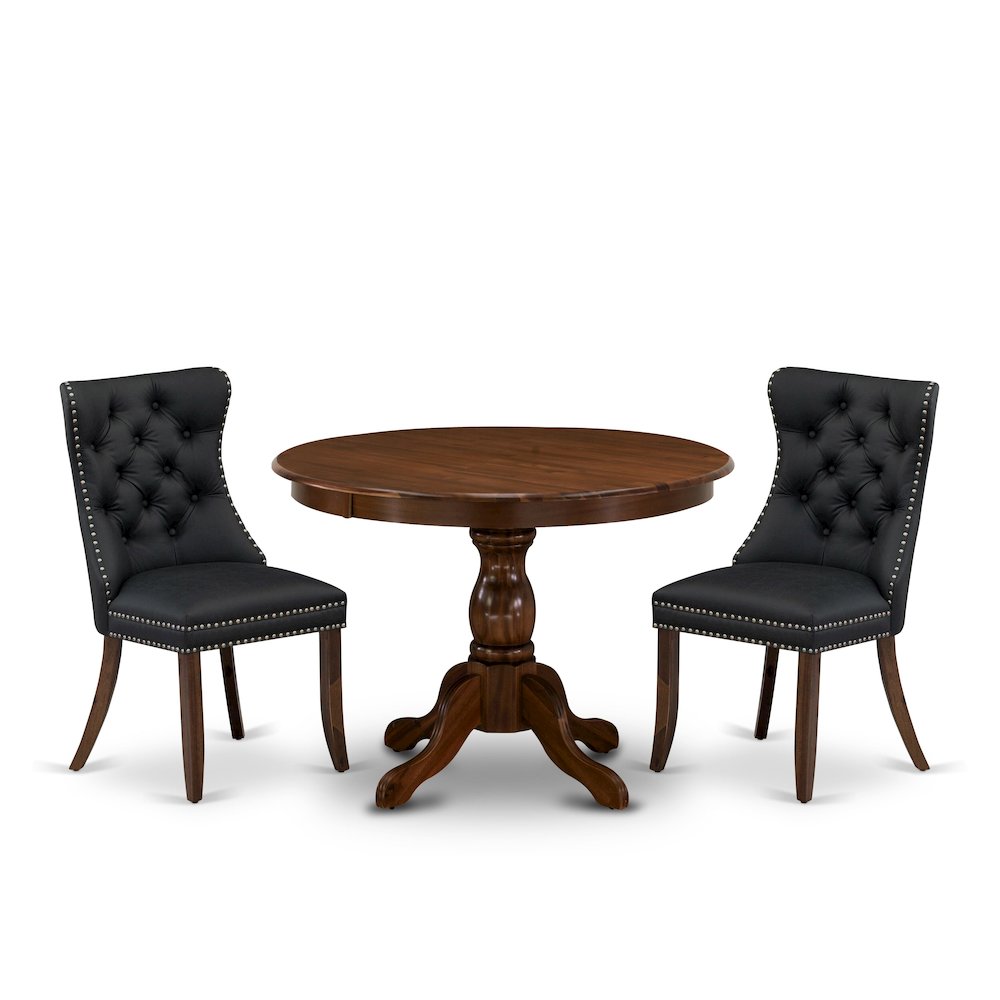 3 Piece Dining Set for Small Spaces Consists of a Round Kitchen Table. Picture 1