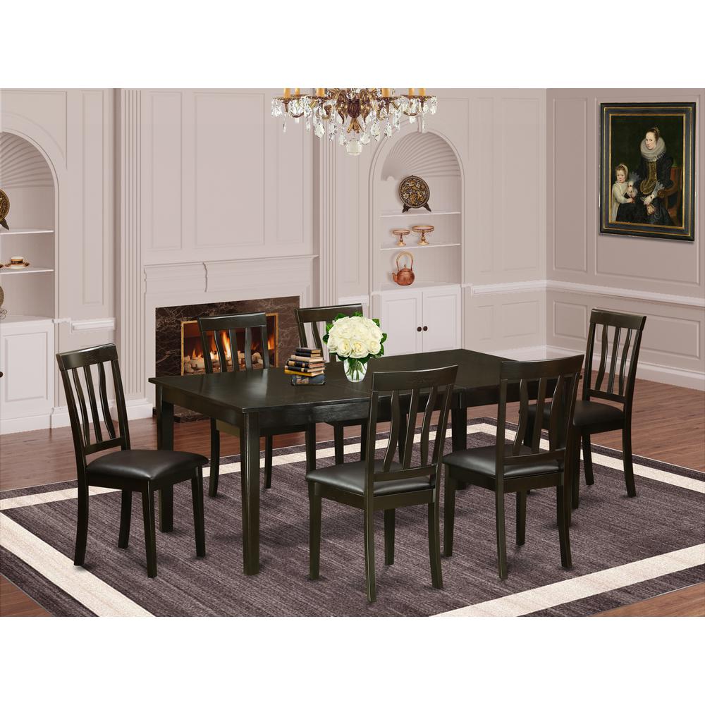 7  Pc  Dining  set-Table  with  Leaf  and  6  Dinette  Chairs.. Picture 4