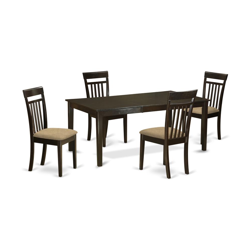 HECA5-CAP-C 5 Pc formal Dining room set-Dinette Table featuring Leaf and 4 Dining Chairs.. Picture 1