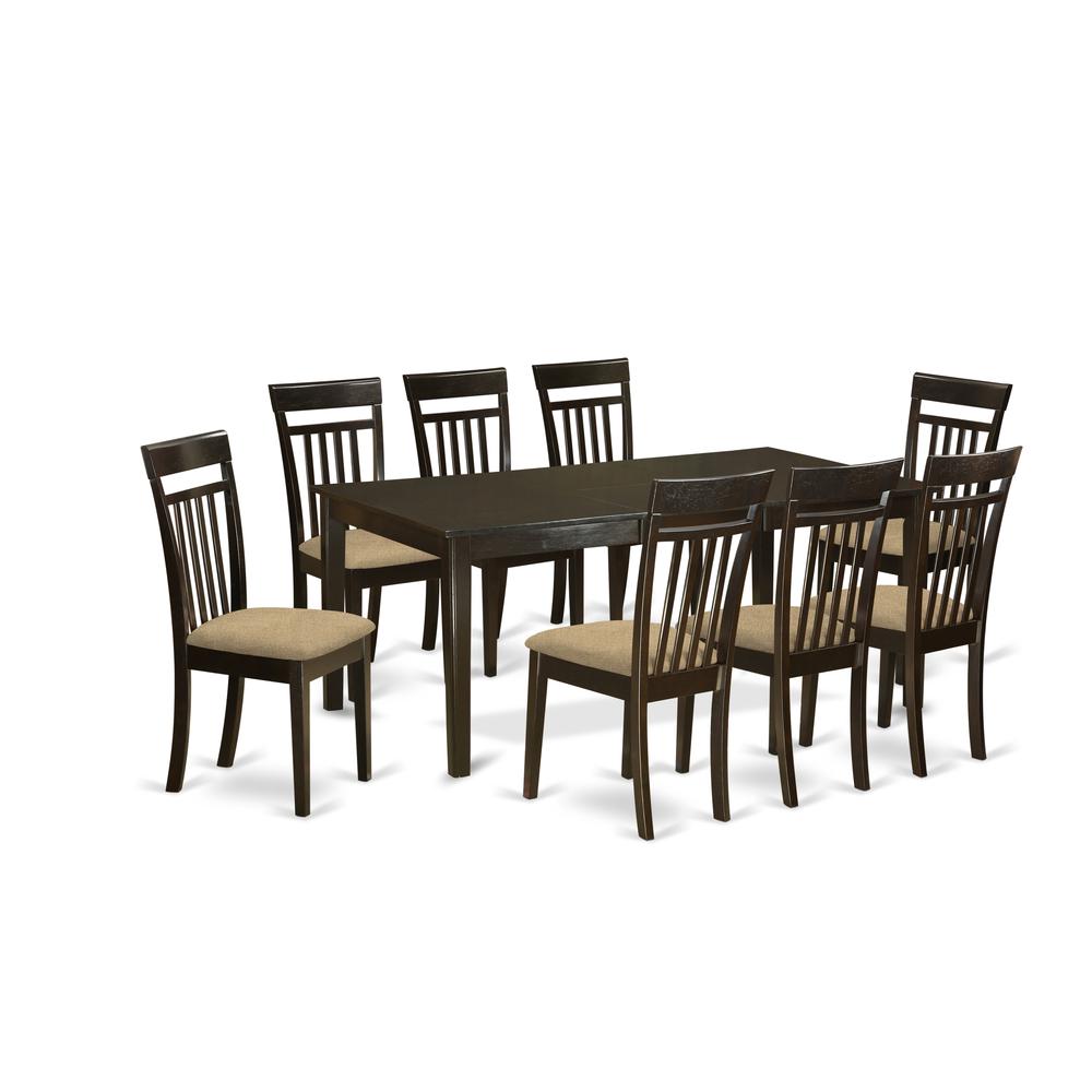 HECA9-CAP-C 9 PC Dining room set-Table with Leaf and 8 Dining Chairs.. Picture 1