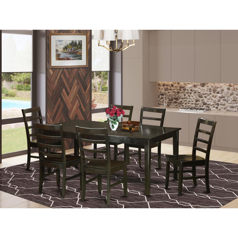 7  Pc  Dining  room  set-Table  with  Leaf  and  6  Kitchen  Chairs.. Picture 4