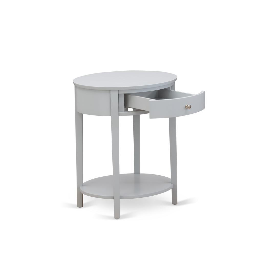HI-14-ET Mid Century Nightstand with 1 Mid Century Modern Drawer, Stable and Sturdy Constructed - Urban Gray Finish. Picture 3