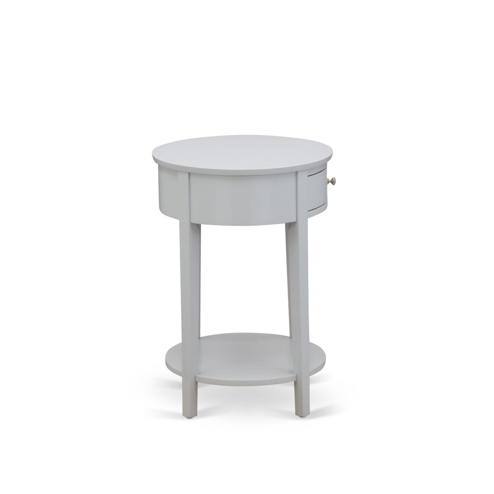 HI-14-ET Mid Century Nightstand with 1 Mid Century Modern Drawer, Stable and Sturdy Constructed - Urban Gray Finish. Picture 4