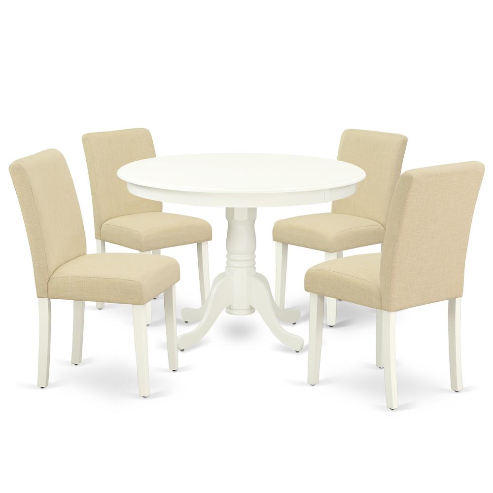 Dining Room Set Linen White, HLAB5-LWH-02. Picture 1